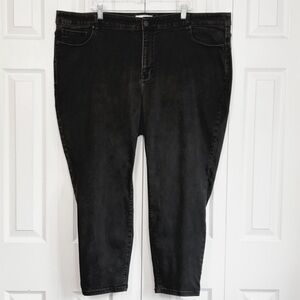 Lane Bryant Black Wash Denim Flex Magic Mid-Rise Skinny Jeans 26 Short